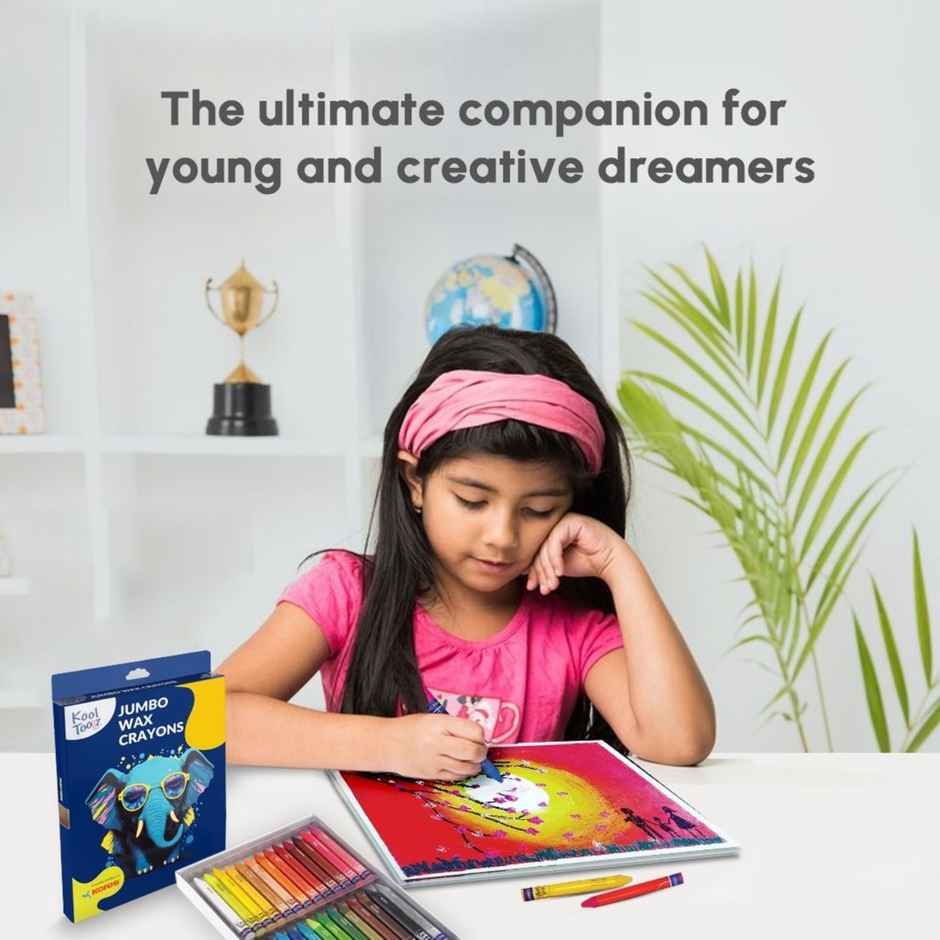 Kores 24+2 Jumbo Shades Wax Crayons | Smooth Coloring
