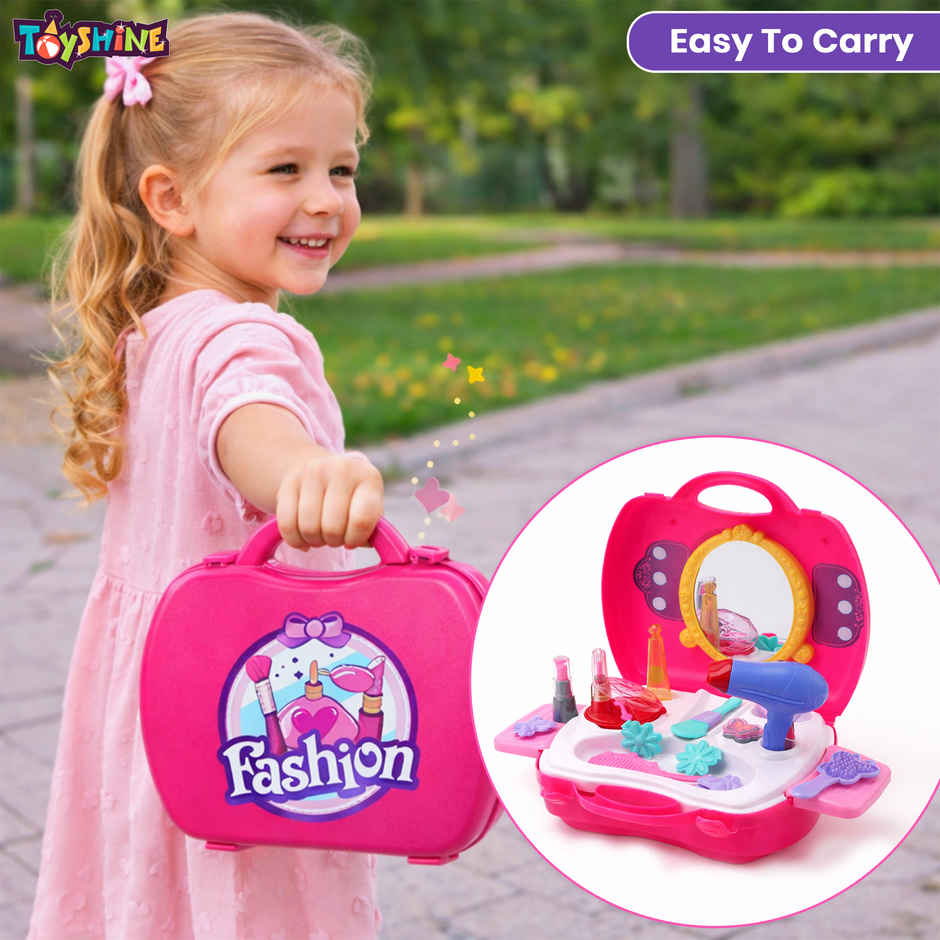 Toyshine Carry Along Beauty Set Toy with Briefcase and Accessories, (Multicolour)
