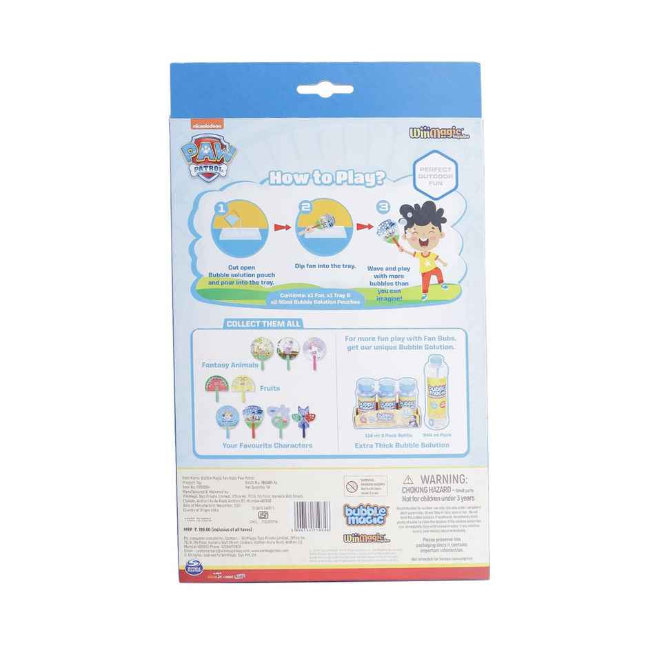 WinMagic Toys Bubble Magic Fan Bubs Paw Patrol