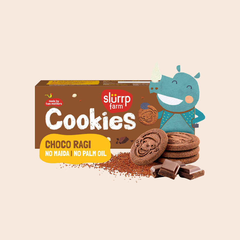Slurrp Farm No Maida No Palm Oil Choco Ragi Cookies | Yummy Biscuits For Kids