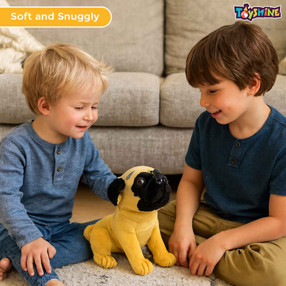 Spanker Sitting Puppy Soft Toy Cute Plush Dog for Kids Decor - 23 cm