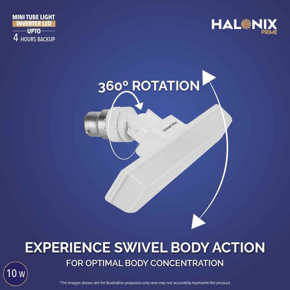 Halonix 10W B22 Rechargeable Inverter T-Bulb, Emergency Mini Tubelight