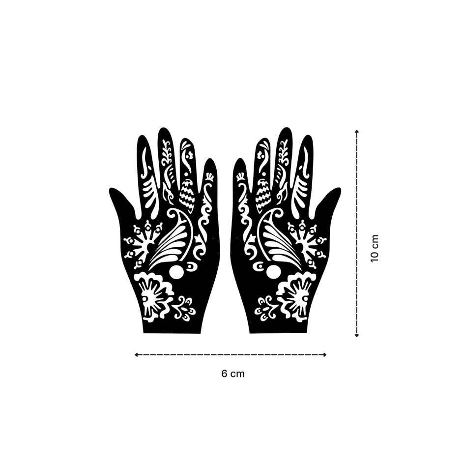 Sanfe Mehndi Stencil Full Hand Set, Henna Tattoo Stencil/Sticker Style 4