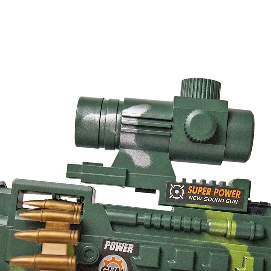Toyshine Army Style Toy Gun With Music, Lights And Laser Light (4 - 8 Years)