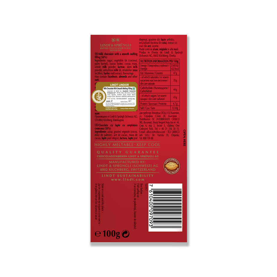 Lindt Lindor Single Milk Chocolate