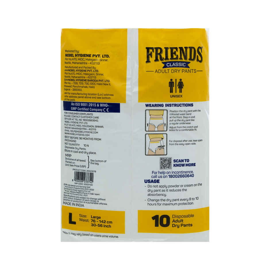 Friends Adult Diaper Pant | Classic Type | L | 30 - 56 inch