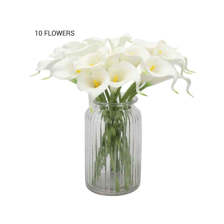 Tied Ribbons 10 Pcs Artificial Calla Lily Flowers Bunch