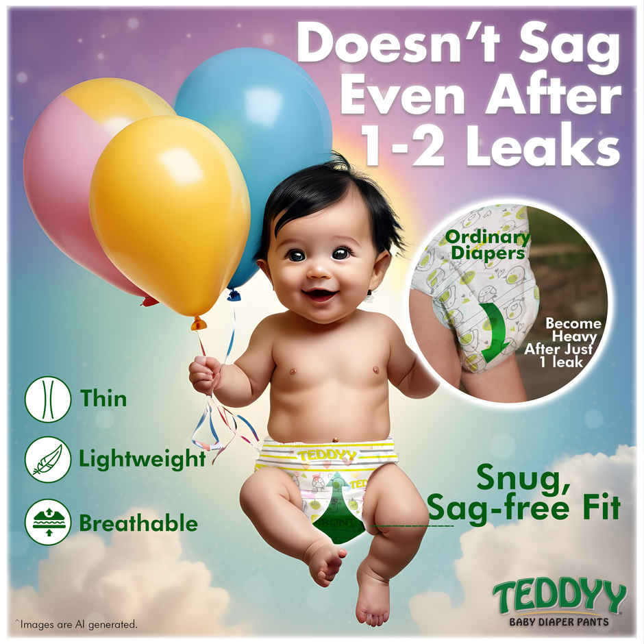 Teddyy Baby Easy Pant Style Diaper | M | 14 pcs