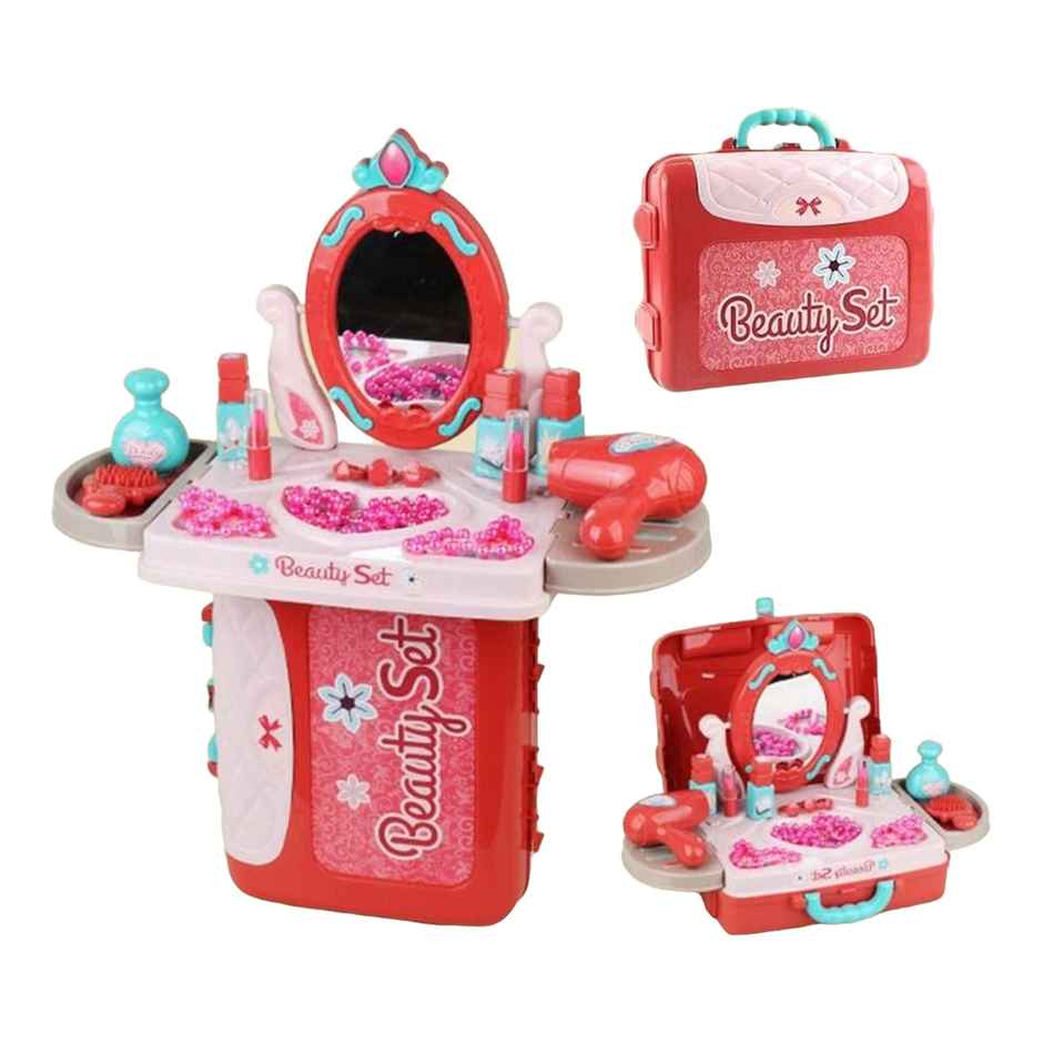 Wembley Makeup Kit Toy Set Pretend Play Baby Doll Set With Mirror & Hair Styling Cosmetics