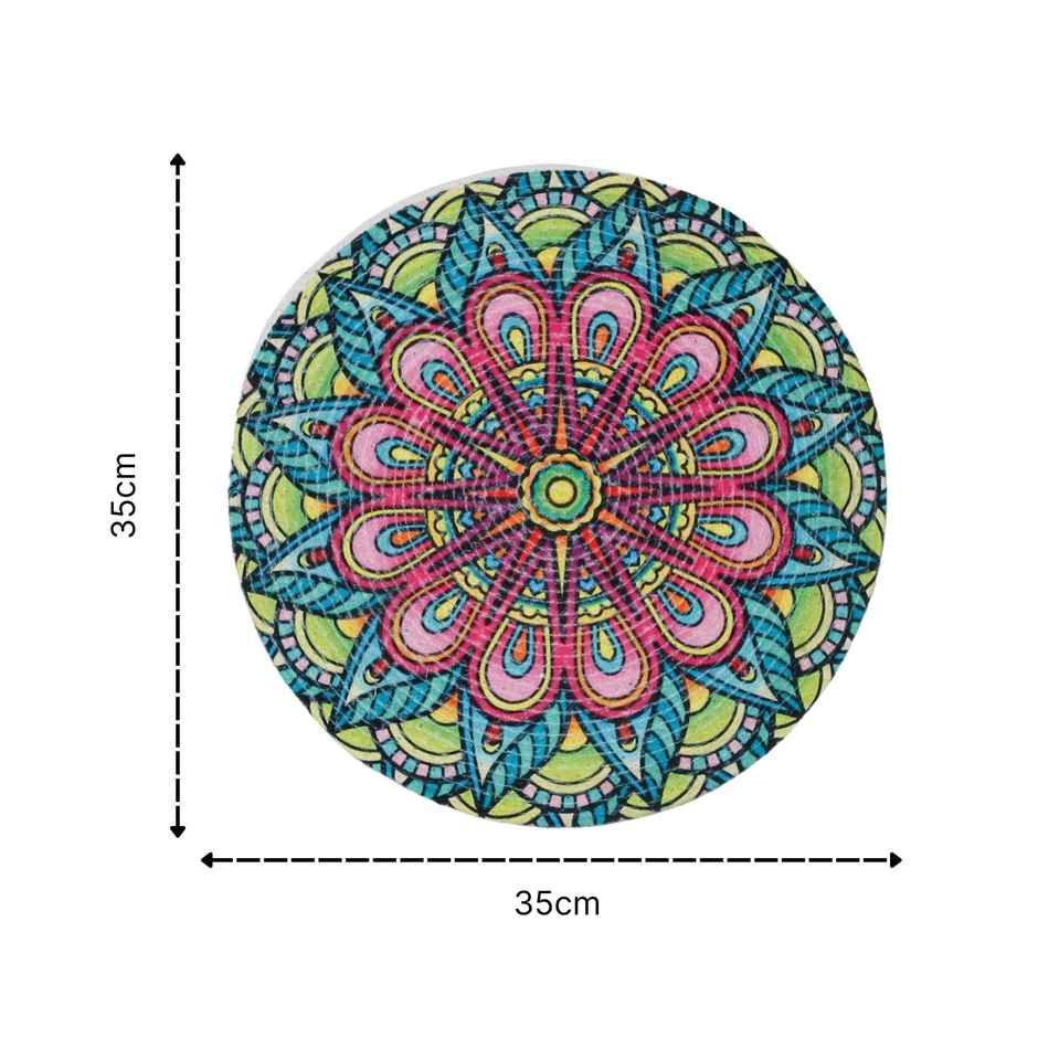 Hosta Homes Pure Cotton Geometric Pattern Multicolor Digitally Printed Table Place Mats | Pack of 2