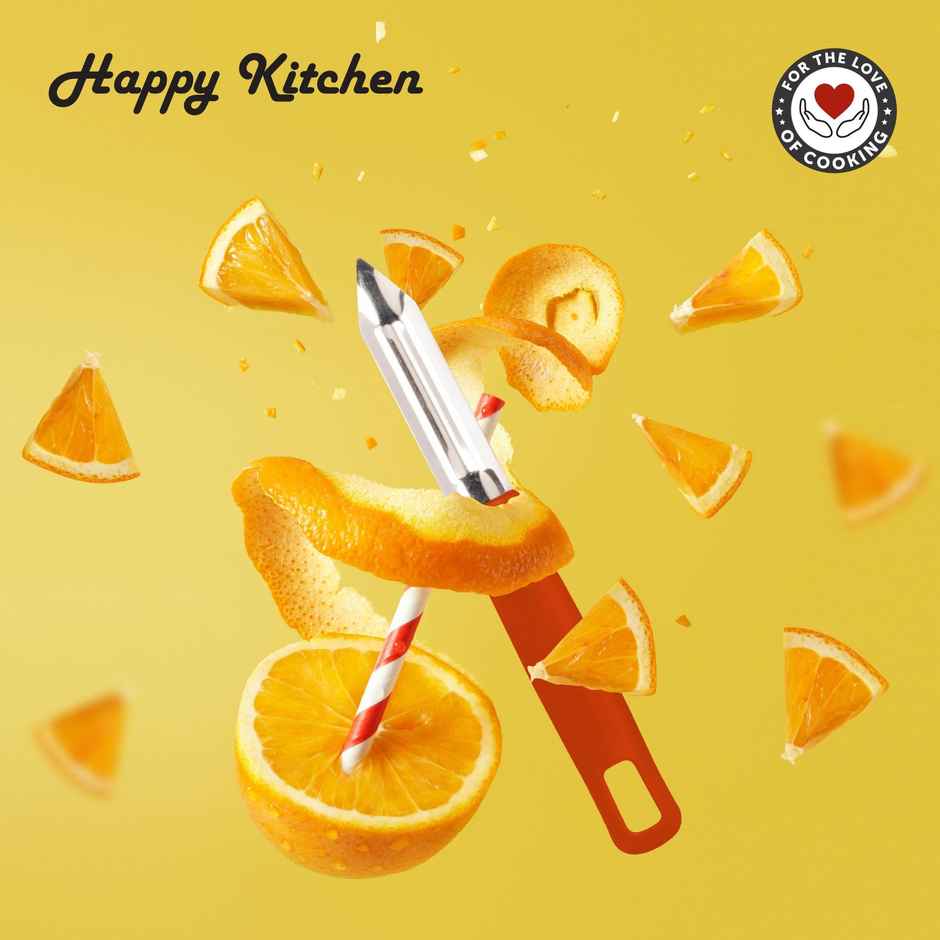 Happy Kitchen Stainless Steel Sharp Peeler | Poly Grip | Double Sided Blade | Durasharp - Assorted