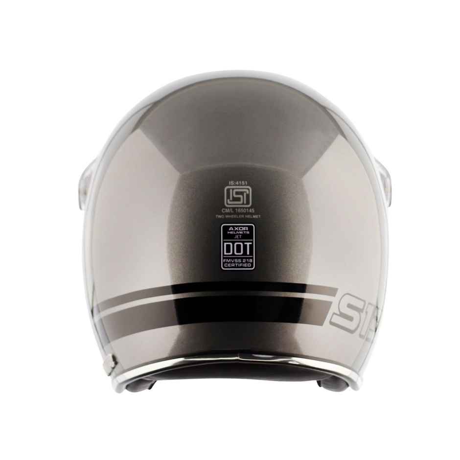 Axor Retro Jet Sportz S13 Isi Ece And Dot Certified Open Face Helmet - Athena Grey Black - M
