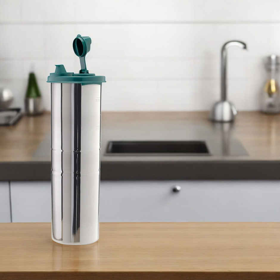 Signoraware Easy Flow Steel Oil Dispenser 1.1 Litre Food Grade Stainless Steel Fgreen