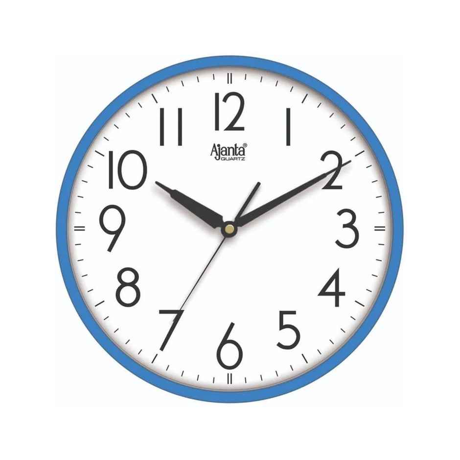 Ajanta Analog 30 cm x 30 cm Wall Clock | Blue | With Glass | Standard