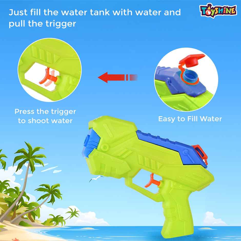 Toyshine Beach and Pool Squirt Water Gun | Green | Toy For Kids | 3+ Years Old