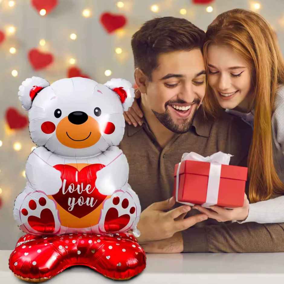 Teddy Bear Foil Balloon | 58 Inch | 150 cm | Chrome