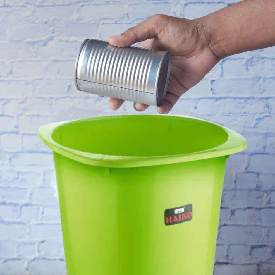 Soham Housewares Plastic Haiko Dustbin Open 7.5 L - Green And Blue (Colour May Vary)