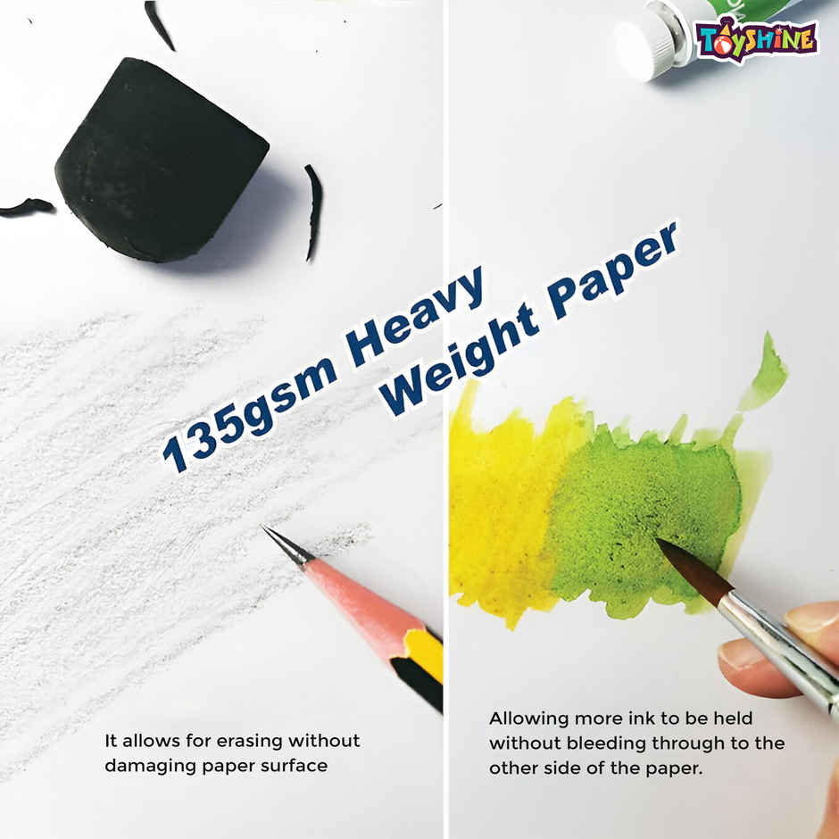 Toyshine A4 Artist Sketchbook Loose Leaf Hand Painted Cover | Blue - 60 sheets