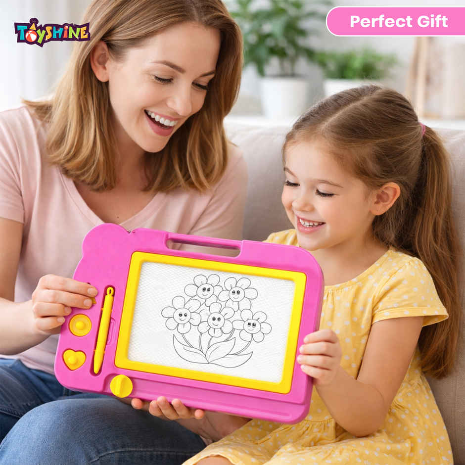 Toyshine Magnetic Slate Toy | Easy-To-Use, Non-Toxic Writing & Drawing Board For Kids - Multicolor