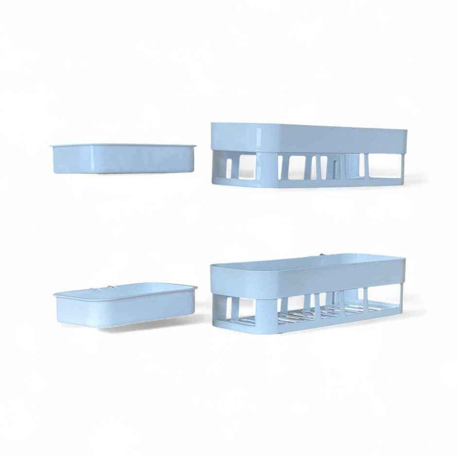 Bathroom 3Shelf + 3Soap Dish Holder | Self-Adhesive Rack for Wall