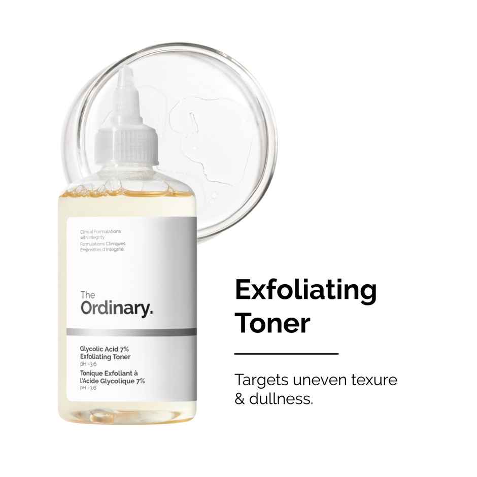 The Ordinary Caffeine Solution 5% + Egcg (30ml) & The Ordinary Glycolic Acid 7% Toning Solution (240ml) Combo