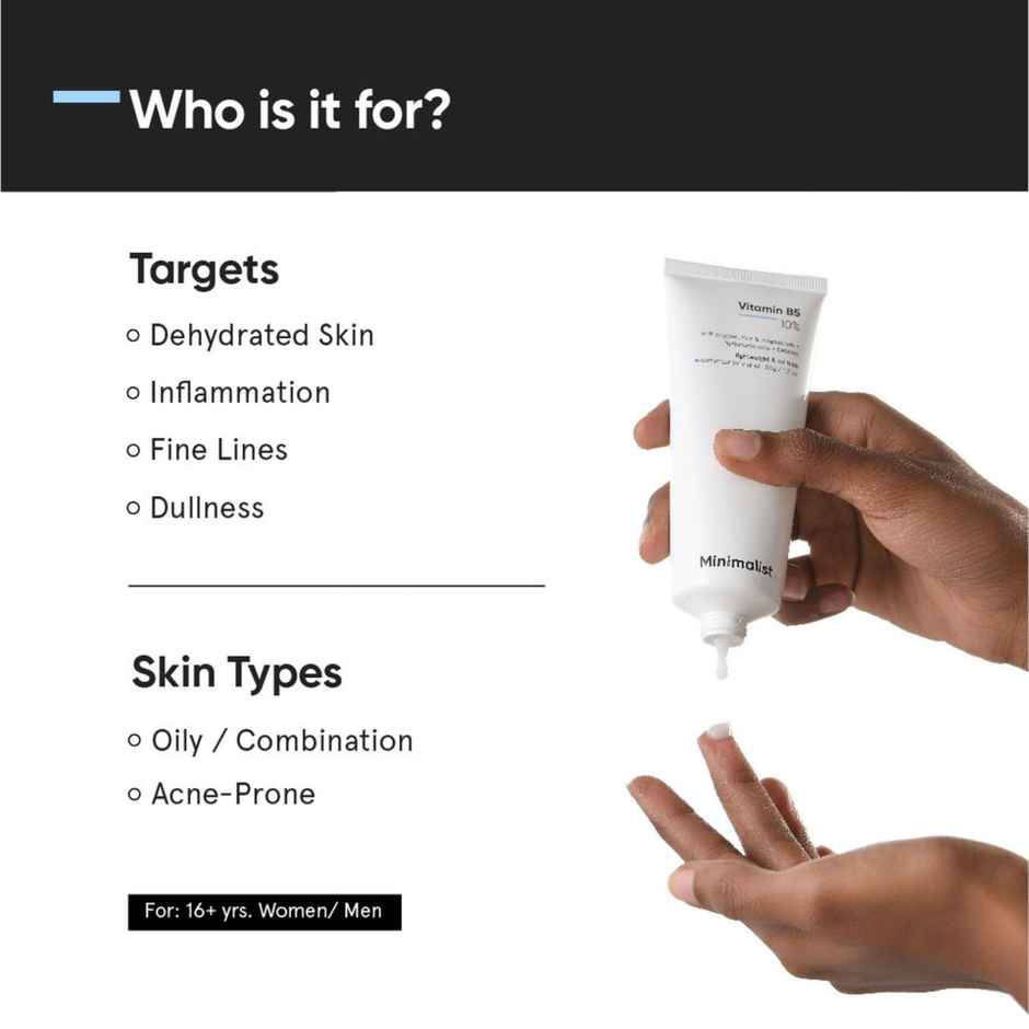 Minimalist Gel-based Moisturizer with 10% Vitamin B5 for  Oily & Acne-Prone Skin Combo
