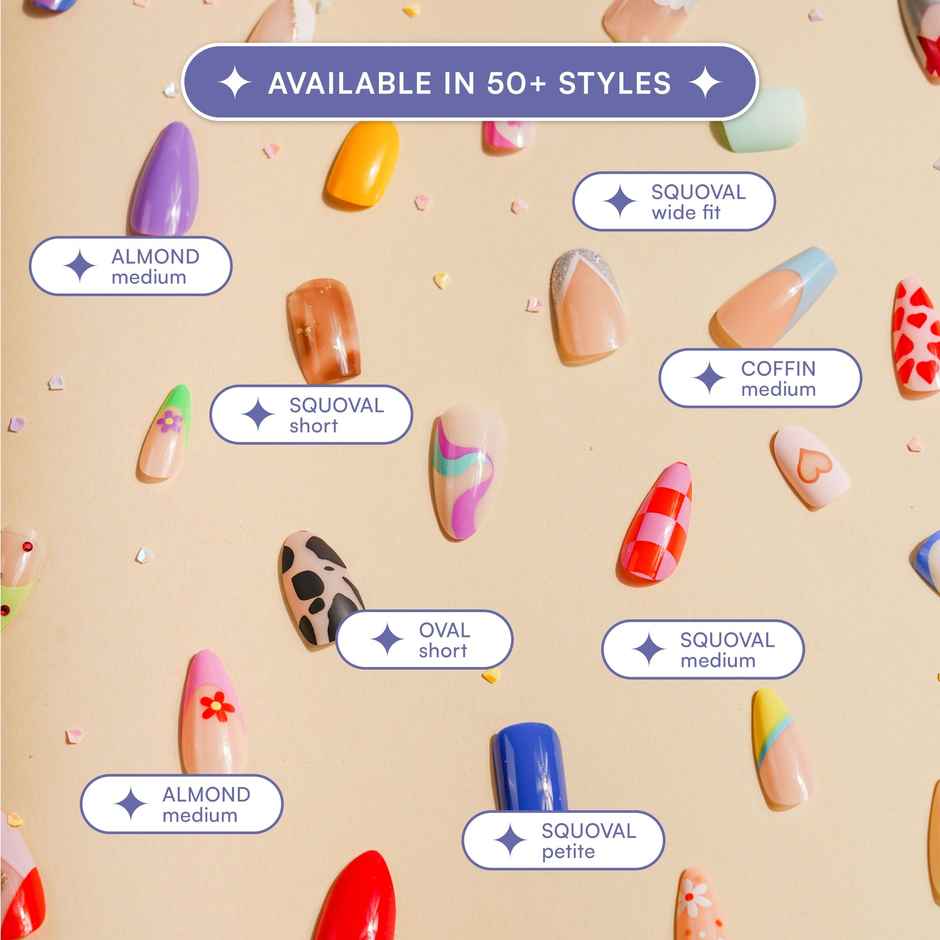 Gush Beauty Nailed It | Reusable Luxury Press On Nails | Short Coffin | Beige Dream | Nude & White