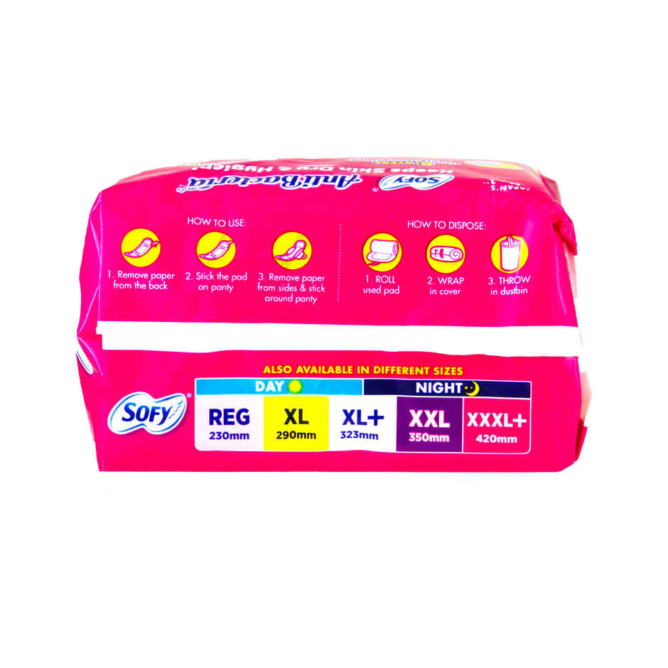 Sofy AntiBacteria XL Sanitary Pads | 6 Layer Deep Absorption | 290mm