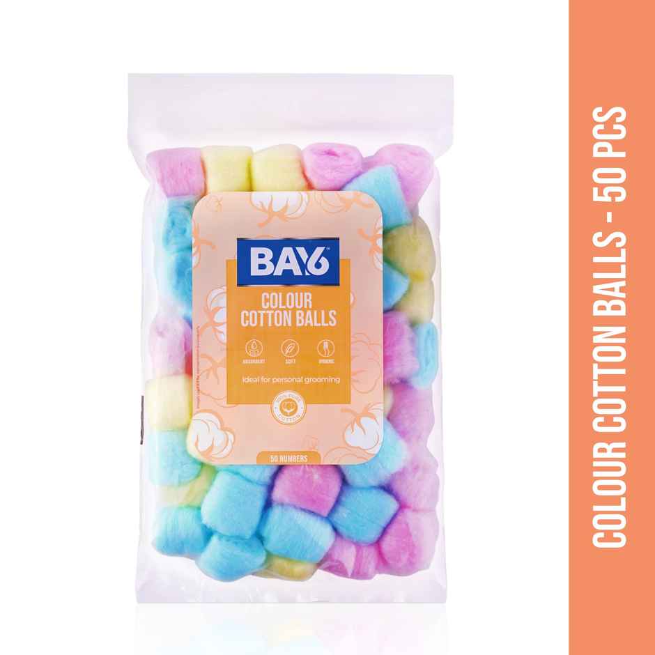 BAY6 Color Cotton Balls, 50 Pcs