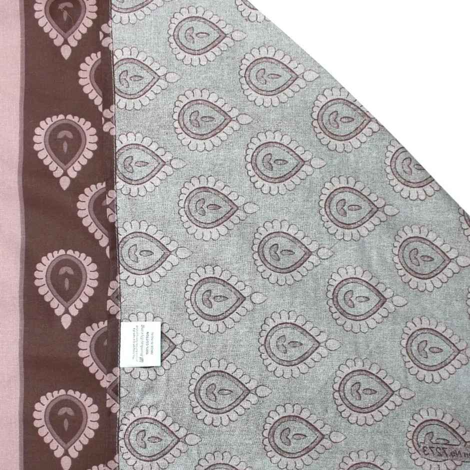 Bombay Dyeing Ivyrose 110 Tc 100% Cotton Queen Bedsheet With 2 Pillow Covers - Blue Brown