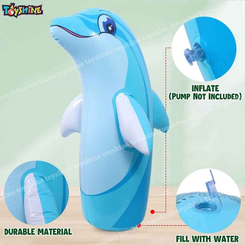 Toyshine Inflatable Hit Me Bop Bag Boxing Wrestling Toy For Kids, Dolphin