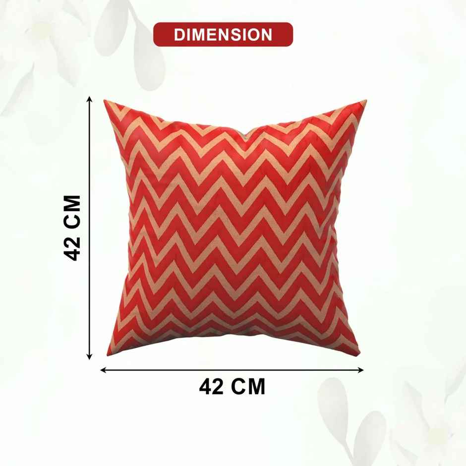 Kuber Decorative Sofa Cushion Covers | Zig Zag Golden - Multicolor