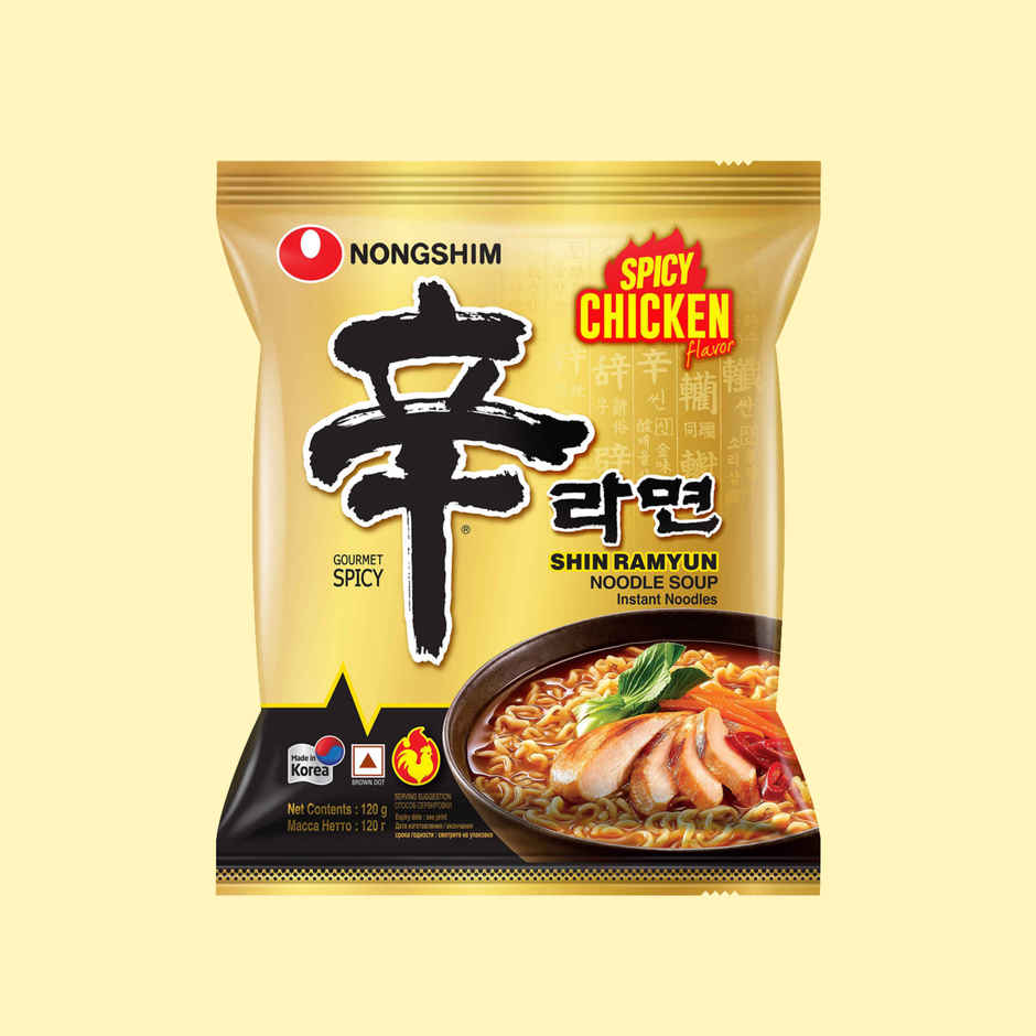 Nongshim Korean Shin Ramyun Noodle Soup With Spicy Chicken Flavour Non Veg