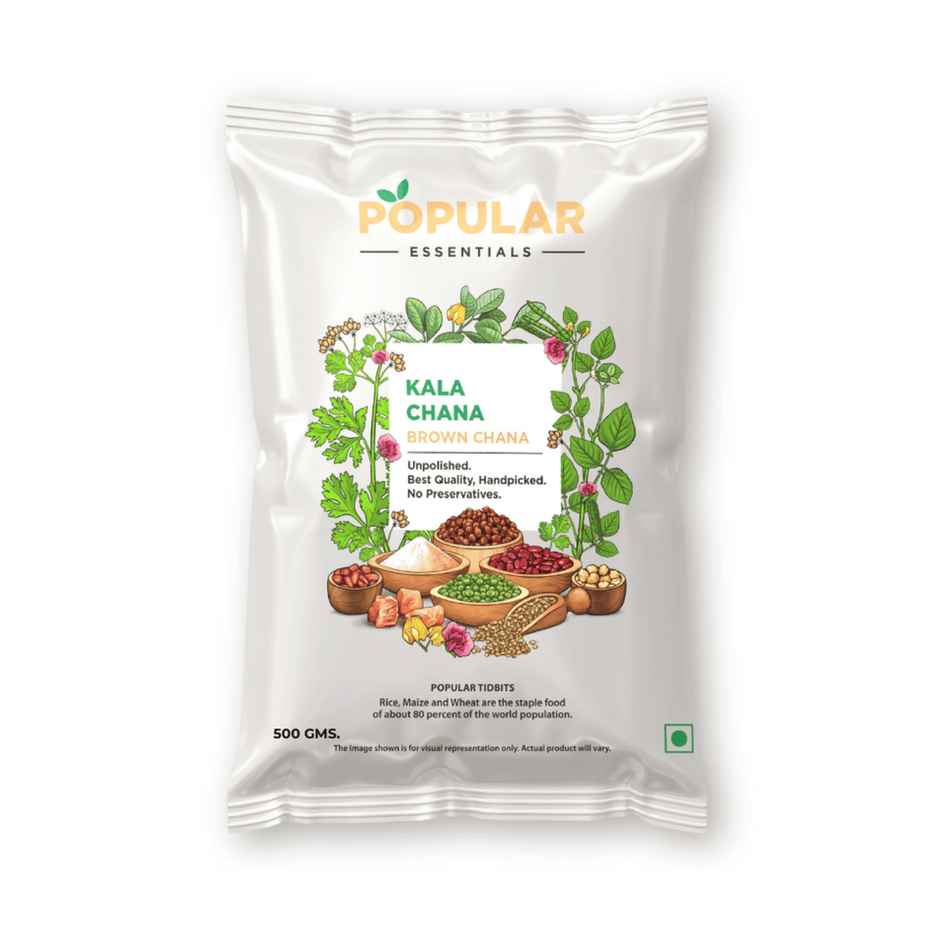 Popular Essentials Green Moong Whole(500gms) & Popular Essentials Black Brown Chana (Un-Polished)(500gms) Combo