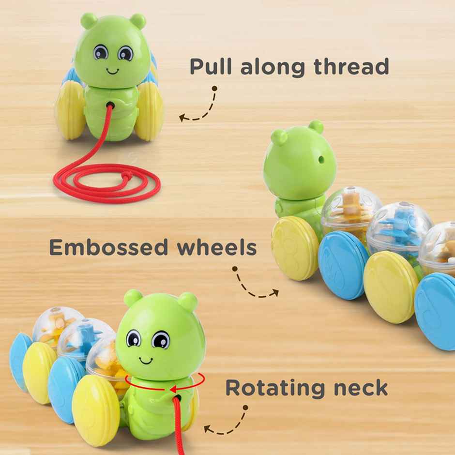 PlayNation Pull Along Caterpillar Toy - Green