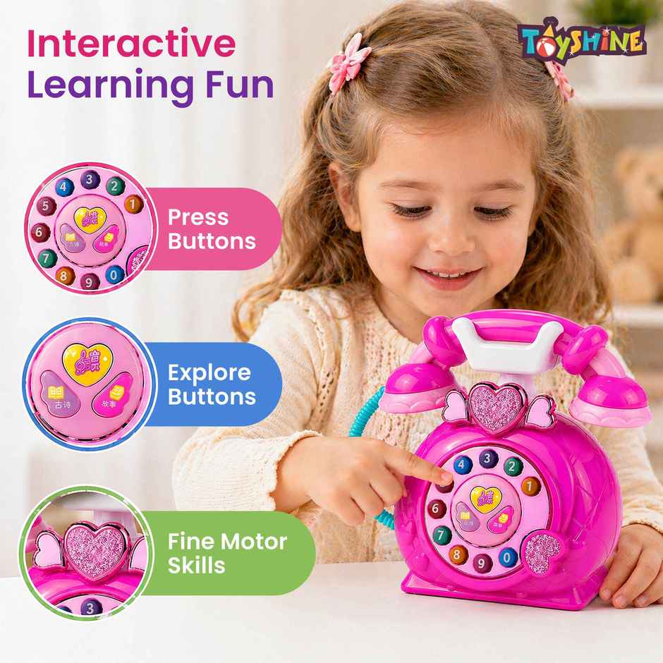 Toyshine Vintage Multifunctional Rotary Landline Phone Toy For Kids
