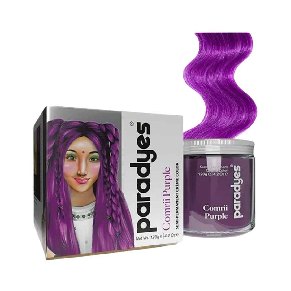 Paradyes Ammonia Free Semi-Permanent Hair Color Jar Only Comrii Purple