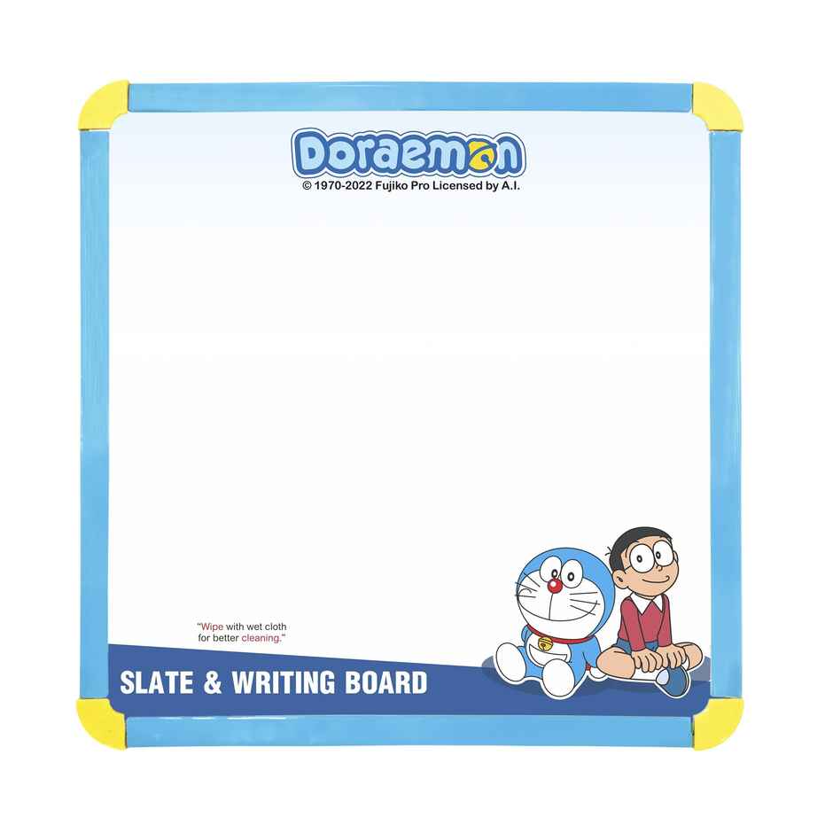 2 in 1 Doraemon Slate & Writing Board | Writing Board, Marker, Pen, Sponge duster, Chalk | Assorted