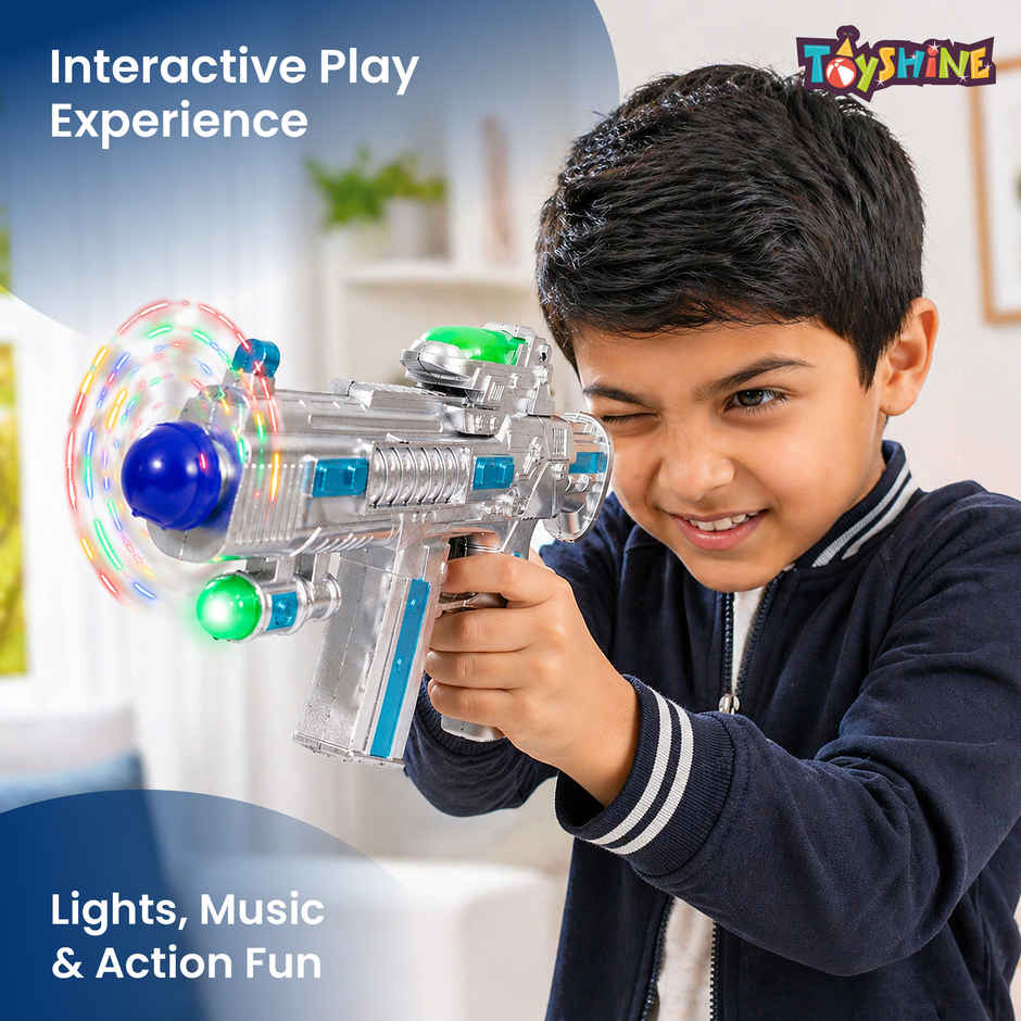 Toyshine Space Musical Toy Gun For Kids With Flashing Lights - Assorted