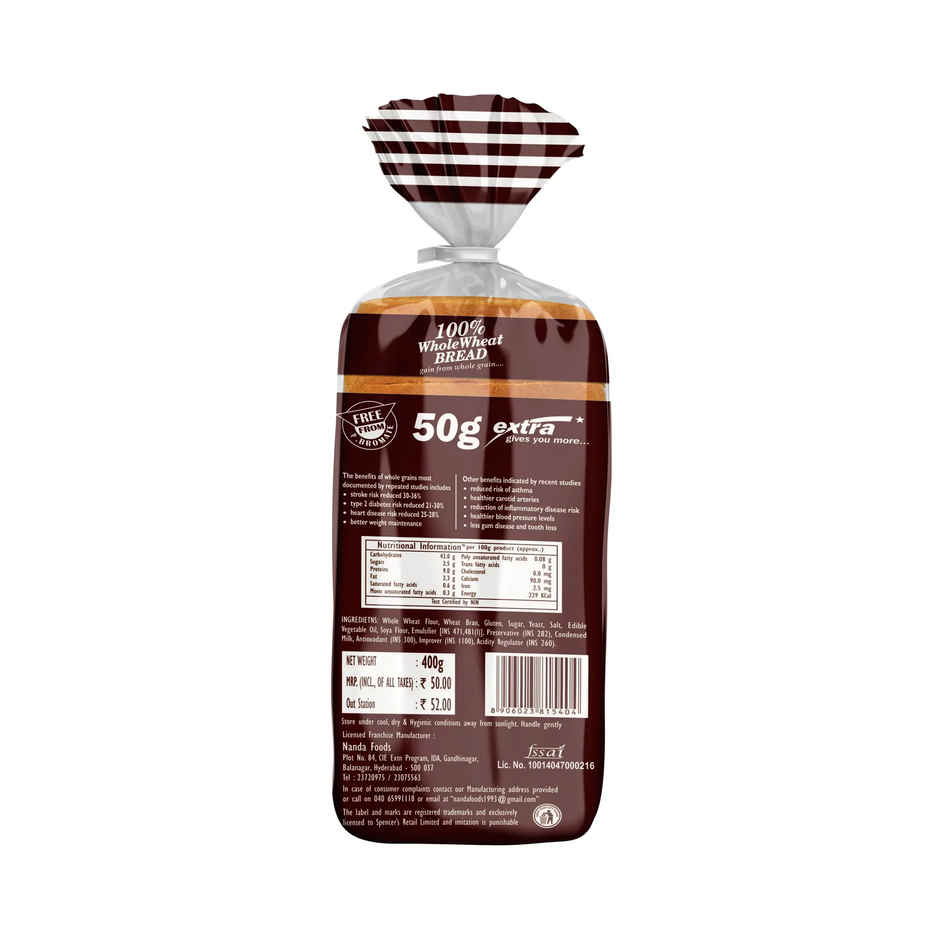 Spencer's Pure Whole Wheat Bread