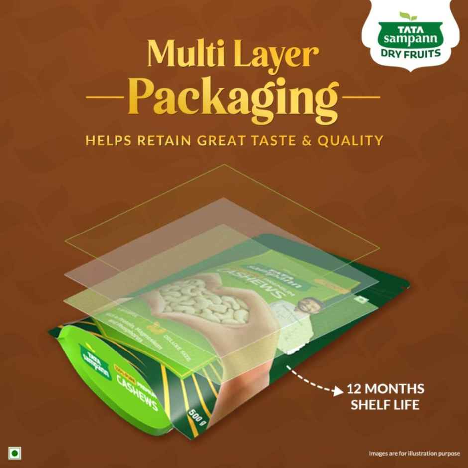 Tata Sampann 100% Pure Premium Cashews/Kaju Whole