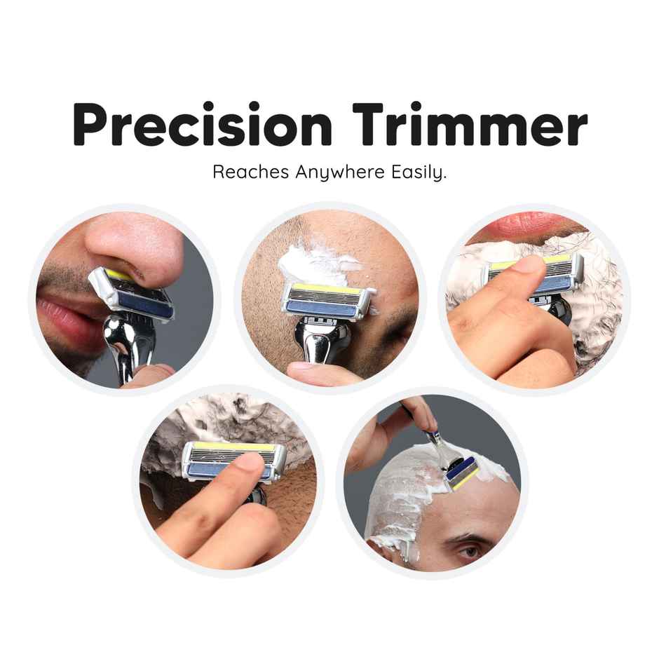 Letsshave Pro 6 Shaving Blades | World's First 6-Blade & Precison Back Blade for men