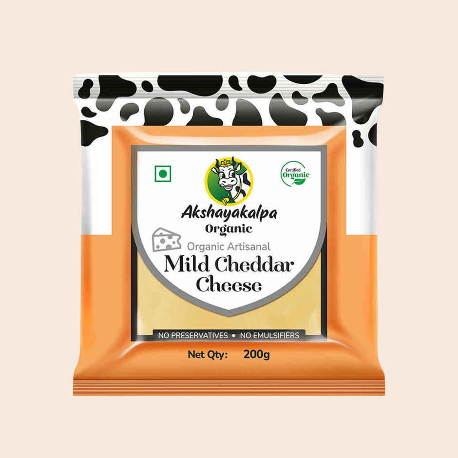 Akshayakalpa Organic Artisanal Mild Cheddar Cheese 200 Gms