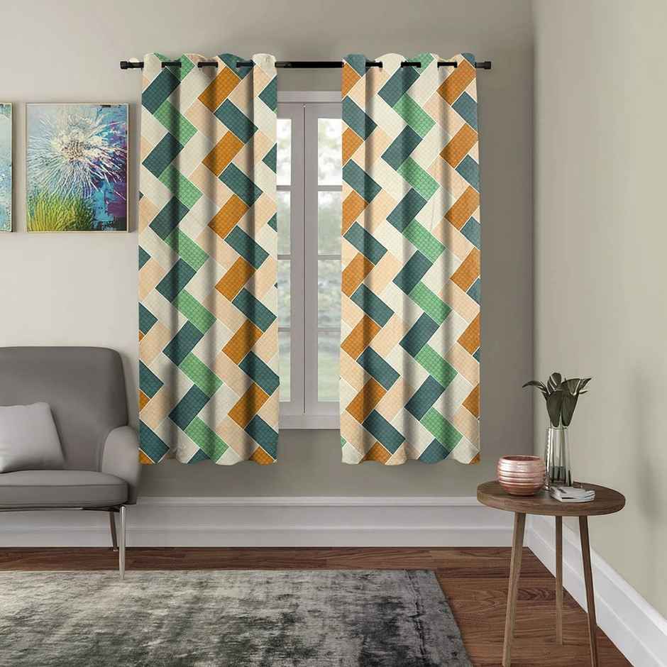 BAY6 Polyester Window Curtains - Set of 2 - (5x4 ft) - Multicolor