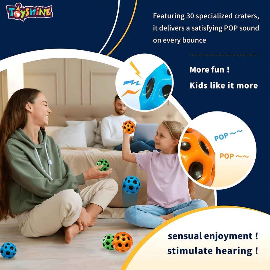 Toyshine Pack Of 6 High Jumping Moon Balls | For Kids and Adults