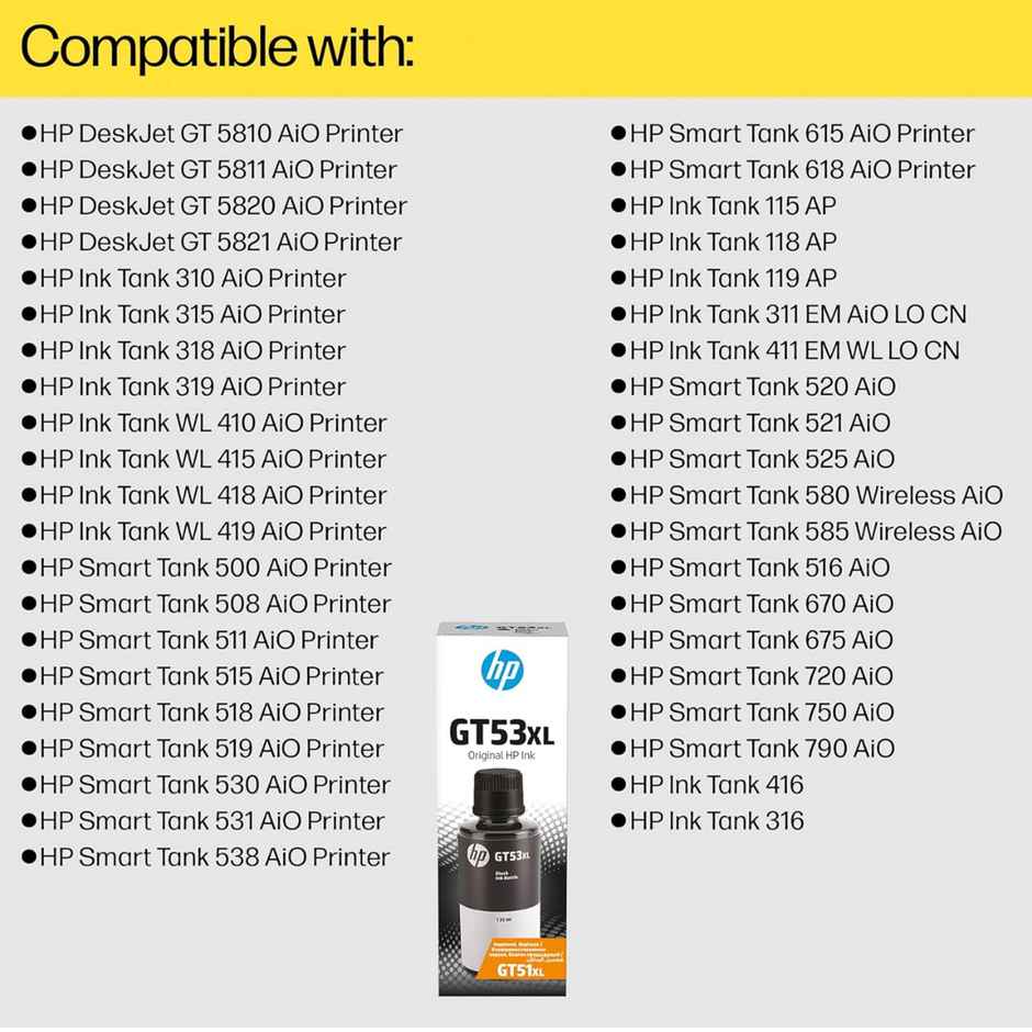 HP GT53XL 135-ml Black Original Ink Bottle