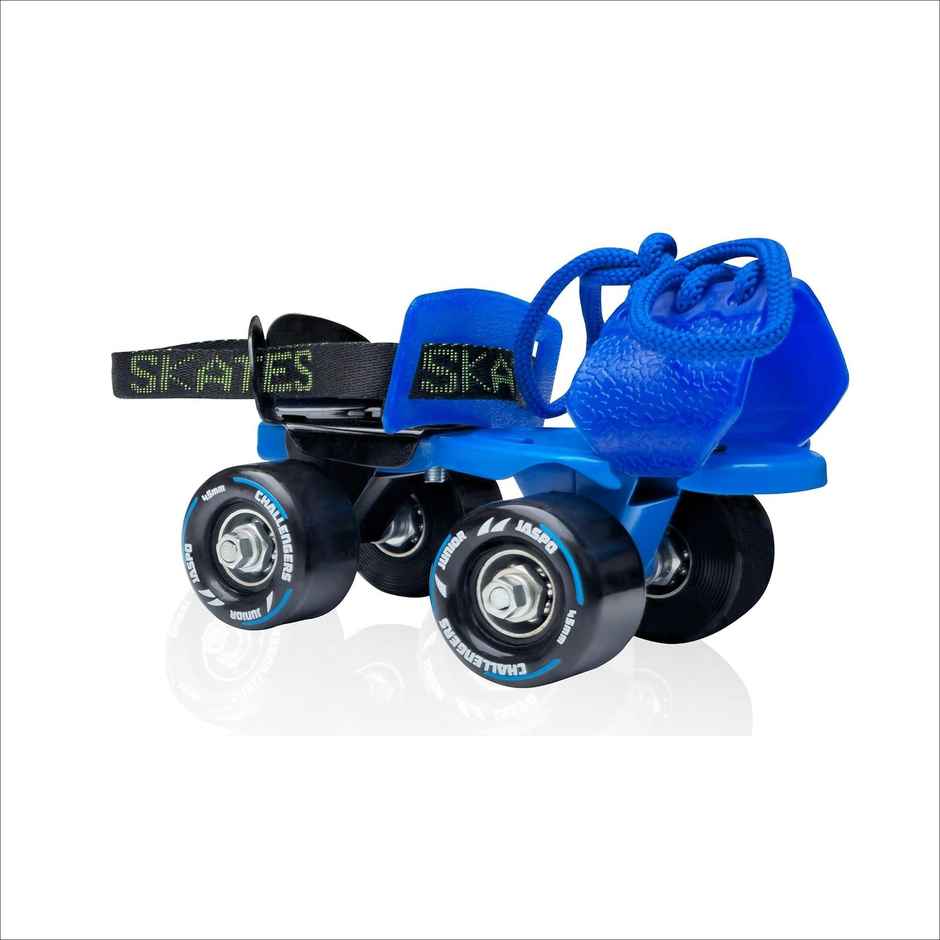 Jaspo Challenger Roller Skates for Kids (Ages 3-7), Adjustable,PVC Wheel, Perfect for Beginner Blue