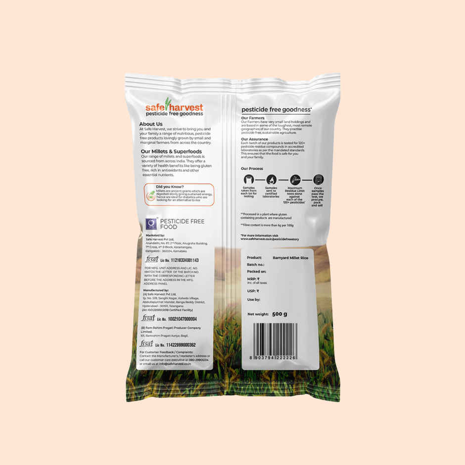 Safe Harvest Pesticide-Free Barnyard Millet / Samak Rice