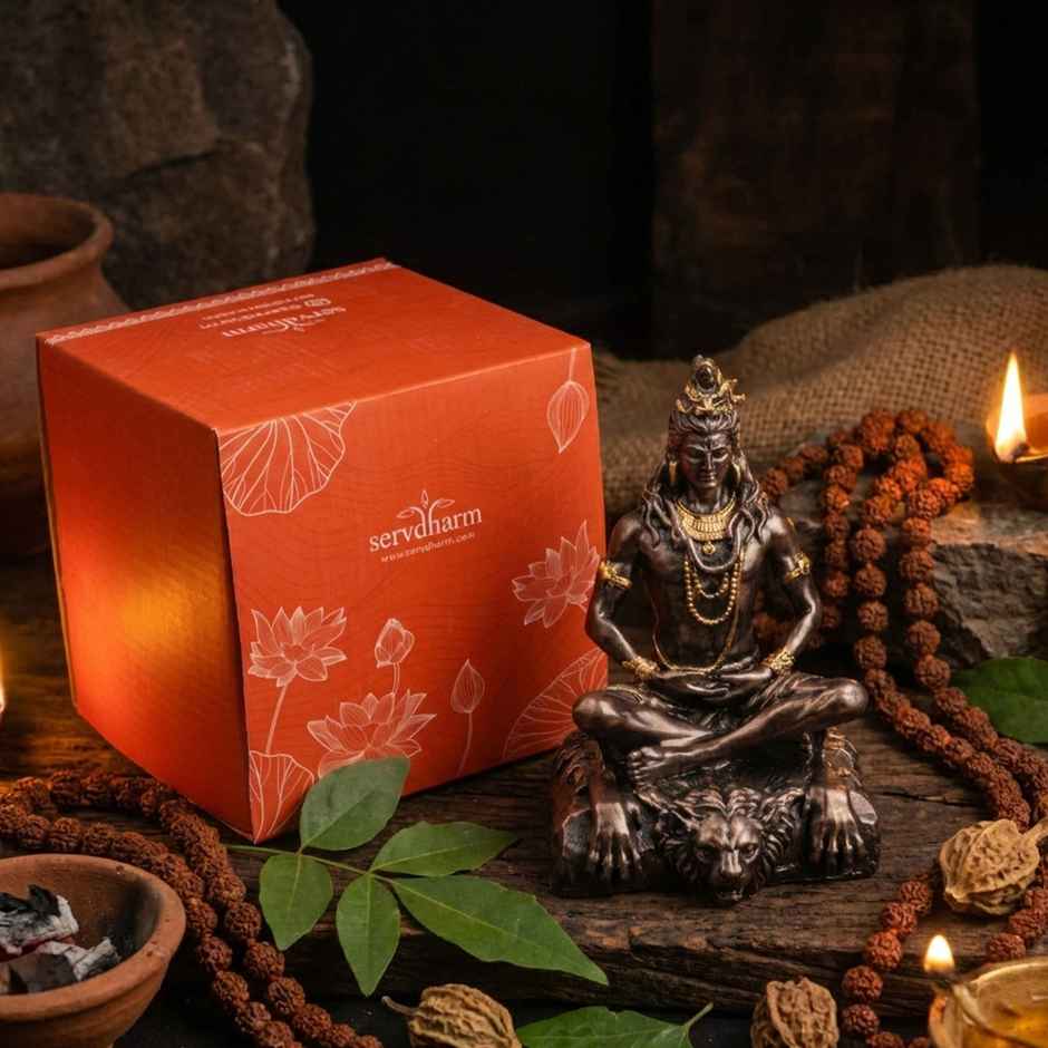 Antique Copper-toned Resin Shiva Idol 4 Inch | ServDharm