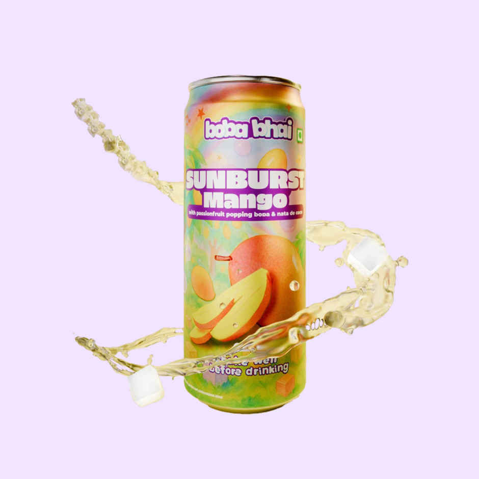 Boba Bhai Mango Fruit Drink With Popping Bubbles & Nata De Coco